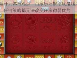 遵循开云体育观点：百家乐归根结底是赌运气，任何策略都无法改变庄家微弱优势